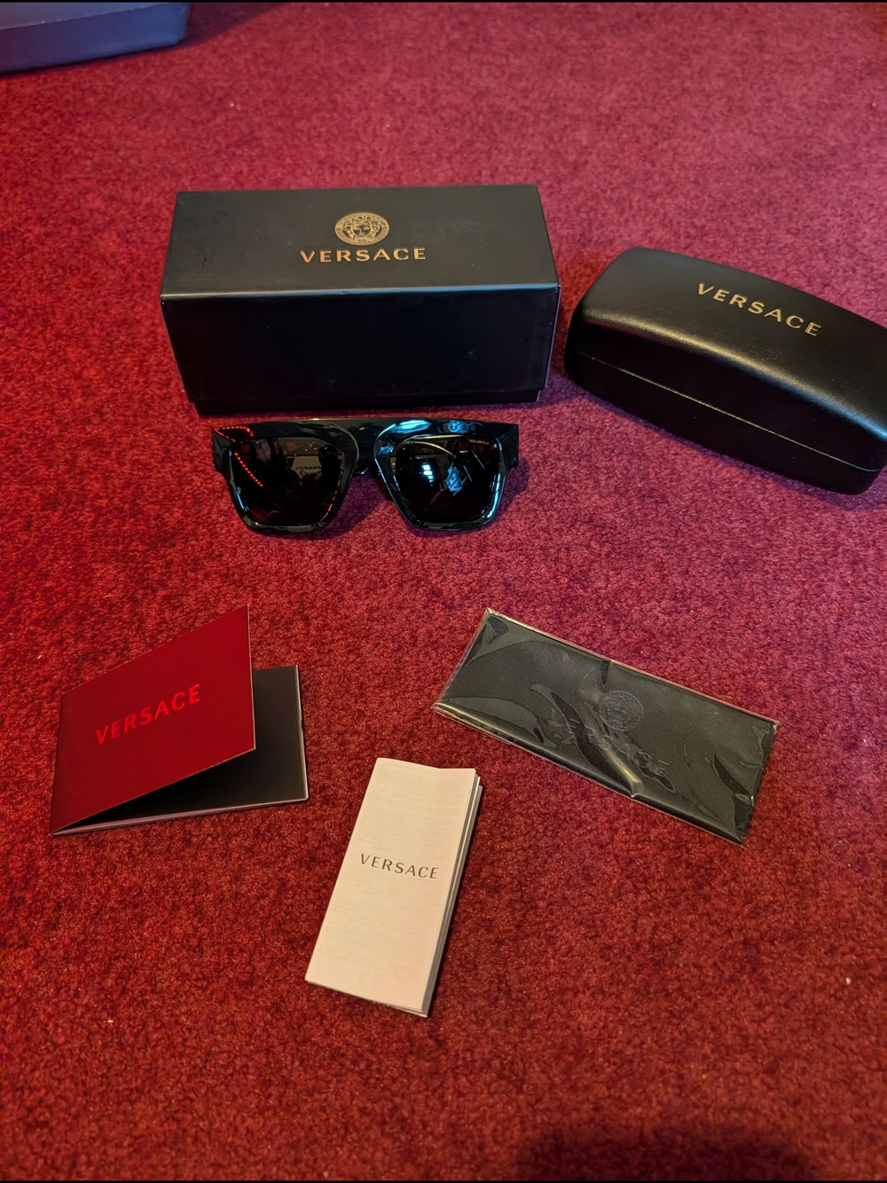 Versace Men’s Black Sunglasses - Classic Square Frame